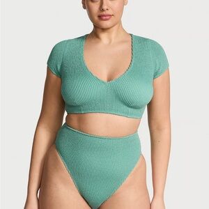 NWT Victoria’s Secret Swim Crinkle High Waist Full Coverage Bikini Two-Piece Set